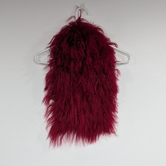 East Additions Genuine Sheepskin Stole Collar Scarf Red - Picture 1 of 3